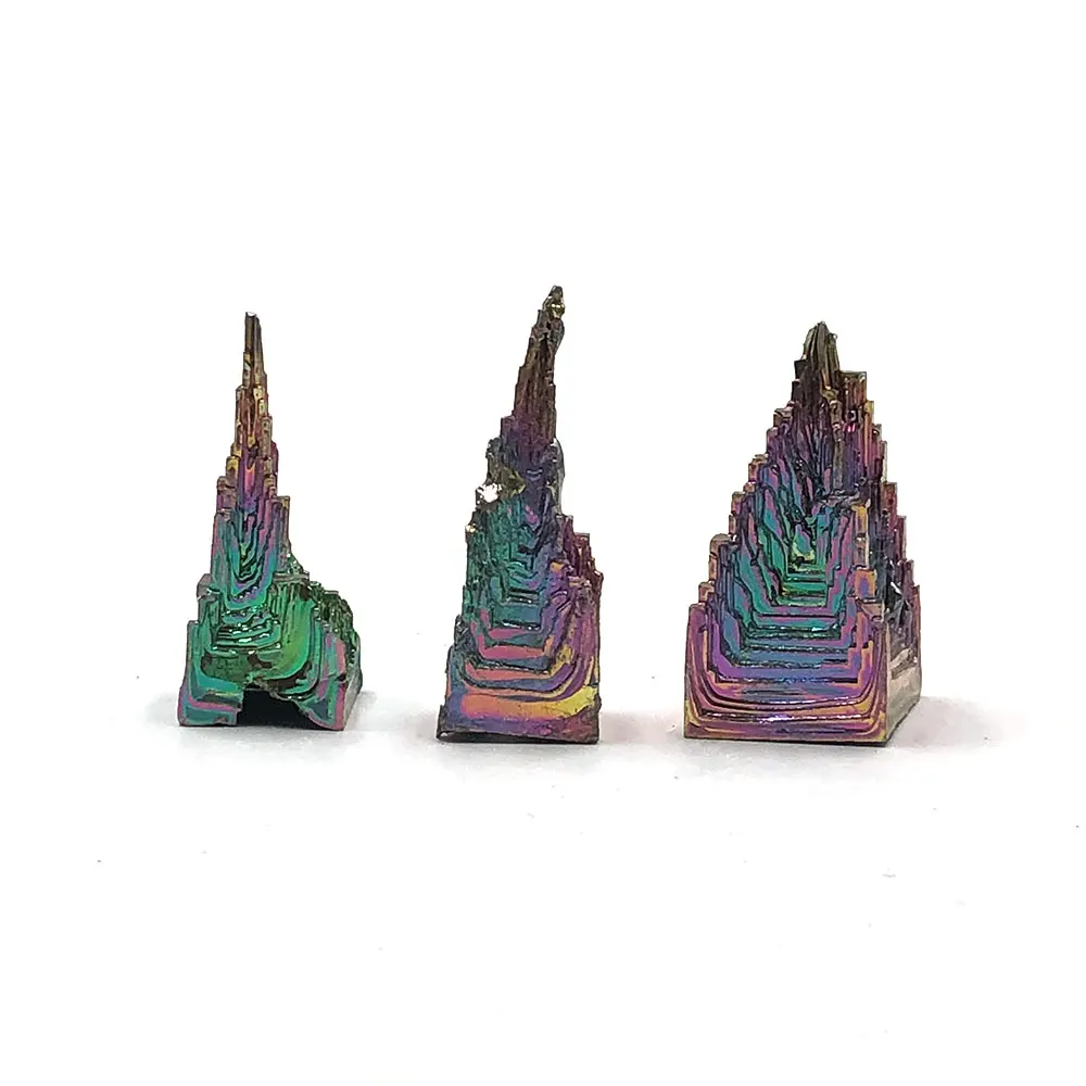 1PC Rainbow Quartz Pyramid Bismuth Ore Crystals Reiki Healing Stone Home Room Decoration Raw Titanium Mineral Cluster Specimen