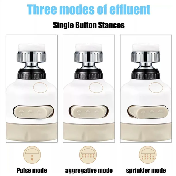 3 Modes Faucet Aerator Moveable Flexible Tap Head Shower Diffuser Rotatable Nozzle Adjustable Booster Faucet Kitchen Accessories