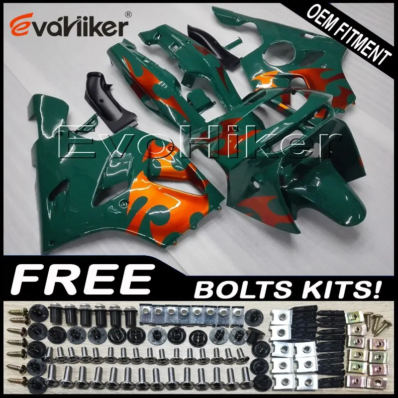 

ABS Plastic Bodywork Set for ZX6R 1994 1995 1996 1997 dark green ZX 6R 94 95 96 97 Body Kit motorcycle fairings