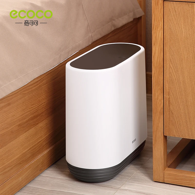 ECOCO Pressing Type Trash  Can Kitchen Bathroom Wc Bedroom Garbage Rubbish Bin Large Capacity Trash Cans