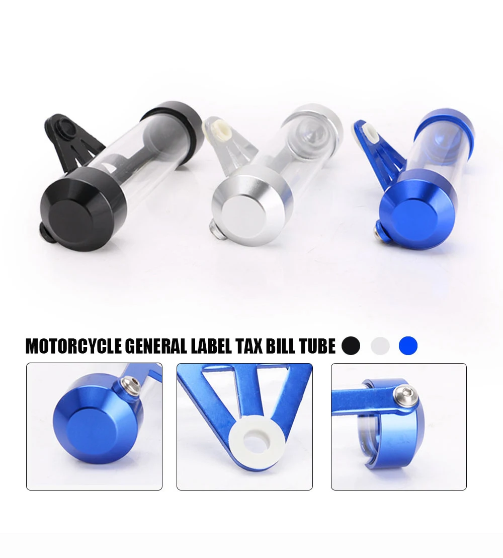 Newest Motorcycle Motorbike Tube Tax Disc Cylindrical Holder Frame Waterproof Real Motorcycle Accessories