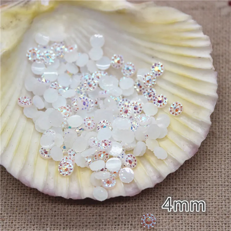 3000 PZ 4mm Bling del Rhinestone Della Resina Rotonda Girasole Flatback Cabochon Pietra Gioielli FAI DA TE/Decorazione Del Mestiere