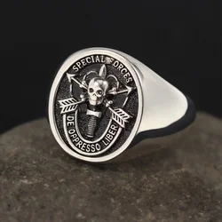 United States Army Special Forces De Oppresso Liber Skull Genuine Sterling Silver Ring