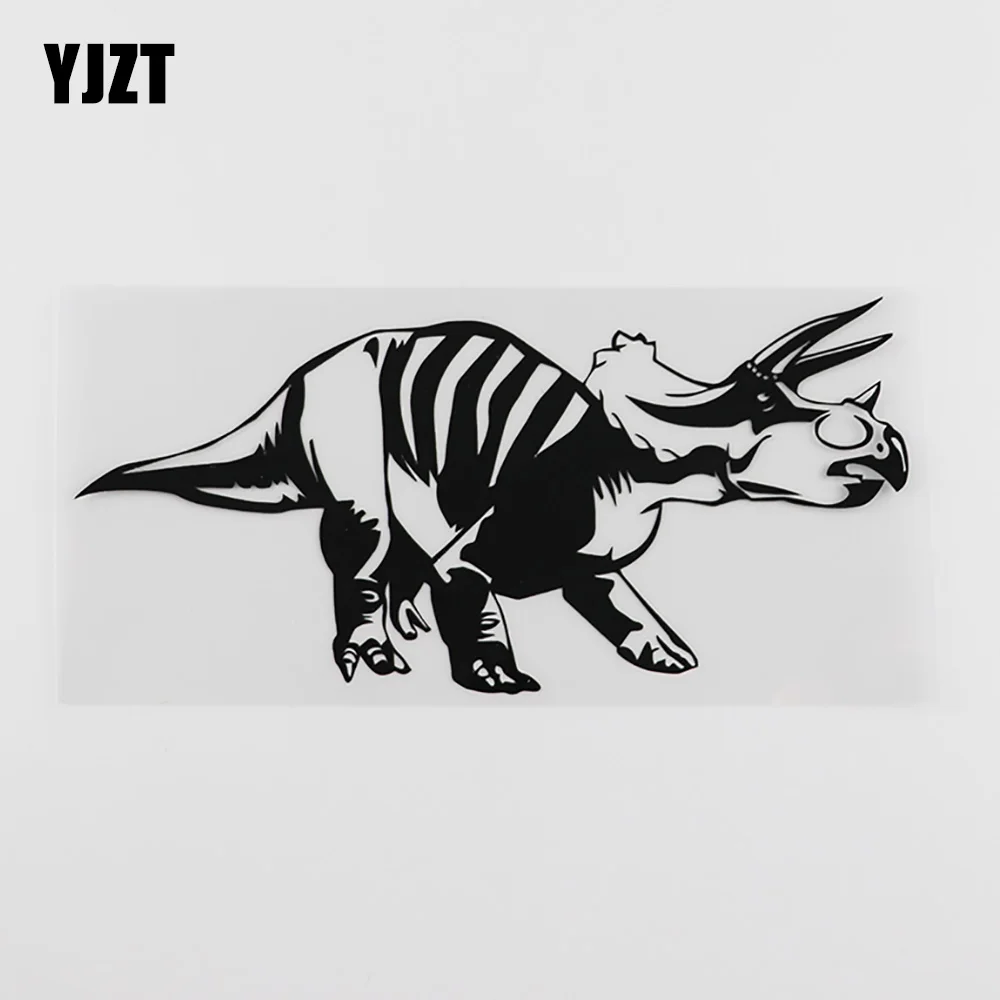 YJZT 17.6CMX8.9CM Ferocious Jurassic Dinosaurs Vinyl High Quality Car Sticker Black/Silver 8A-0078