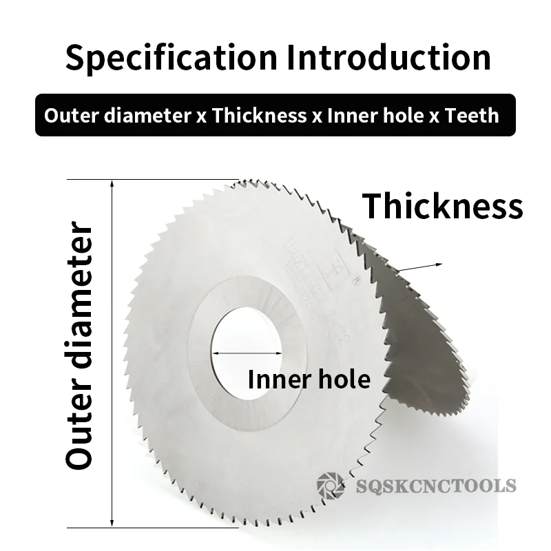 SQSKCNC HSS Xay Nhỏ Lưỡi Tròn 40Mm/50Mm/60Mm/63Mm/75Mm/80Mm/100Mm/125Mm Làm Khe Cắt