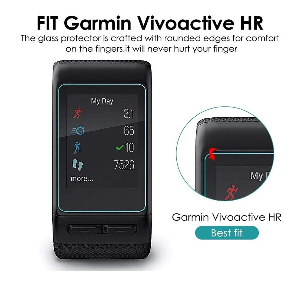 2 шт., защитная пленка из закаленного стекла 9H для Garmin Vivoactive HR, HD-защитная пленка для экрана, устойчивая к царапинам