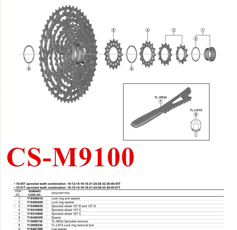 Shimano SLX XT CS-M7100/M8100/M6100/M9100 12 speed Cassette Sprocket Wheel Cog Unit 10T 12T 14 16 18