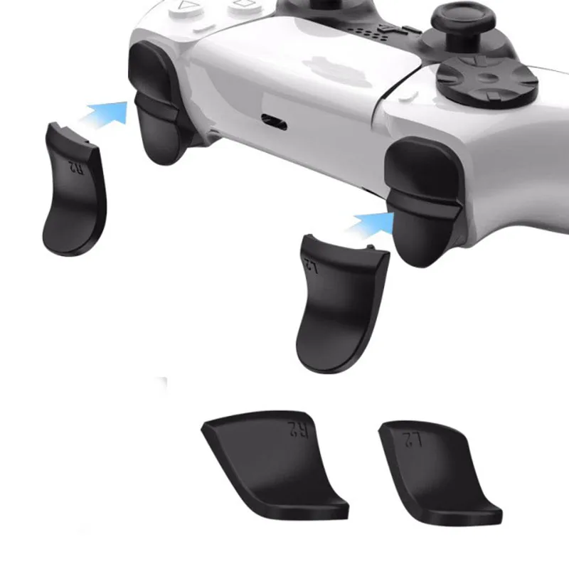R2 L2 Peningkatan Kunci Extender Pemicu Ganda Bagian Tombol Diperpanjang untuk Aksesori Casing Thumbstick Pengendali Sony DualSense 5 PS5