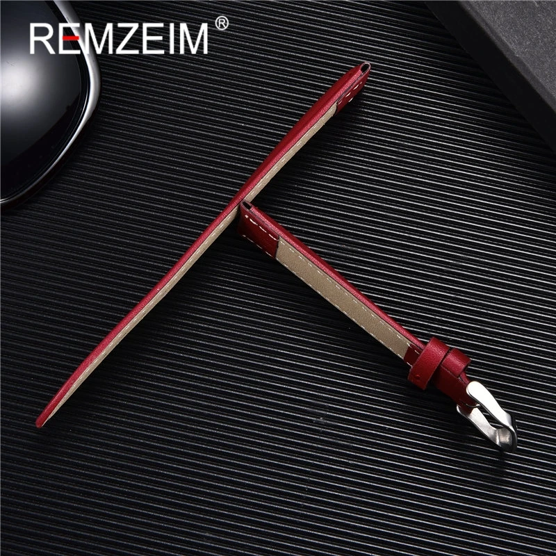 High quality Soft Women Watch Strap 14mm 16mm 18mm 20mm 22mm Genuine Leather Brown Red Pink Black Purple Watchband + Tool