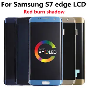 Bilashmart Super S7edge AMOLED LCD SAMSUNG s7 edge G935A G935U G935F LCD Touch Screen Digitizer Display with Red burn