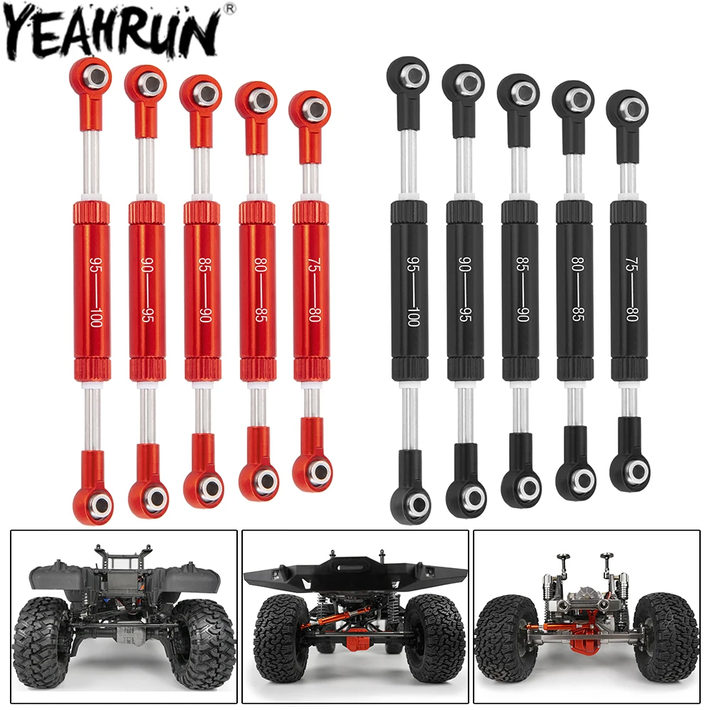 YEAHRUN 2PCS Adjustable Steering Link Rod Panhard Bar Servo Linkage for 1/10 RC Crawler Axial SCX10 RBX10 TRX4 TRX6