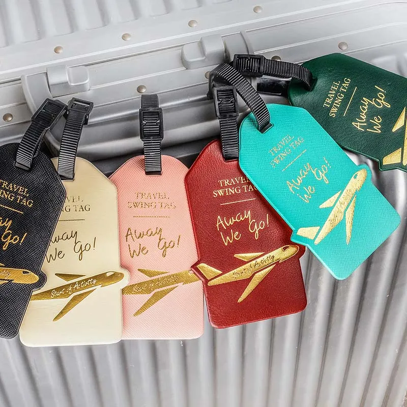 

New High Quality Travel Accessories 6 Colors Plane Luggage Tag PU Suitcase ID Addres Holder Baggage Boarding Tag Portable Label