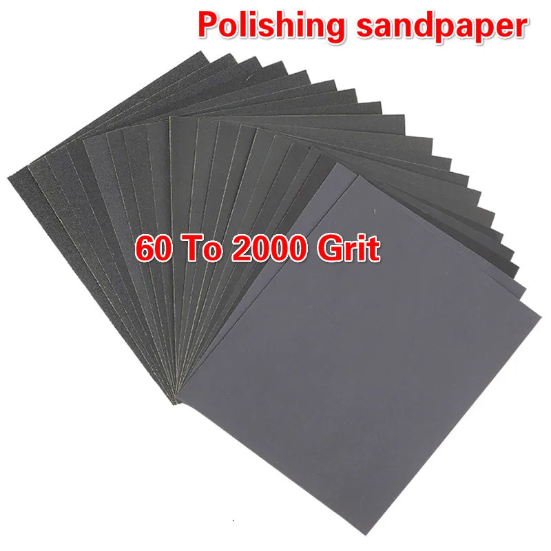 

28*23cm Wet Dry Sandpaper 60 To 2000 Grit Assortment Abrasive Paper Sheets For Automotive Sanding Wood Furniture Polishing