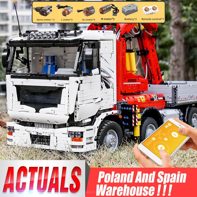 Mould King 19002 Car Toys MOC-8800 High-Tech App Motorized Pneumatic Crane Truck Building Blocks Assembly Model Christmas Gifts