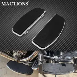 Motorcycle Driver Floorboard Footrest Footpegs Pedal With Rubber Inserts Pad For Harley Softail Heritage Touring Road King Dyna