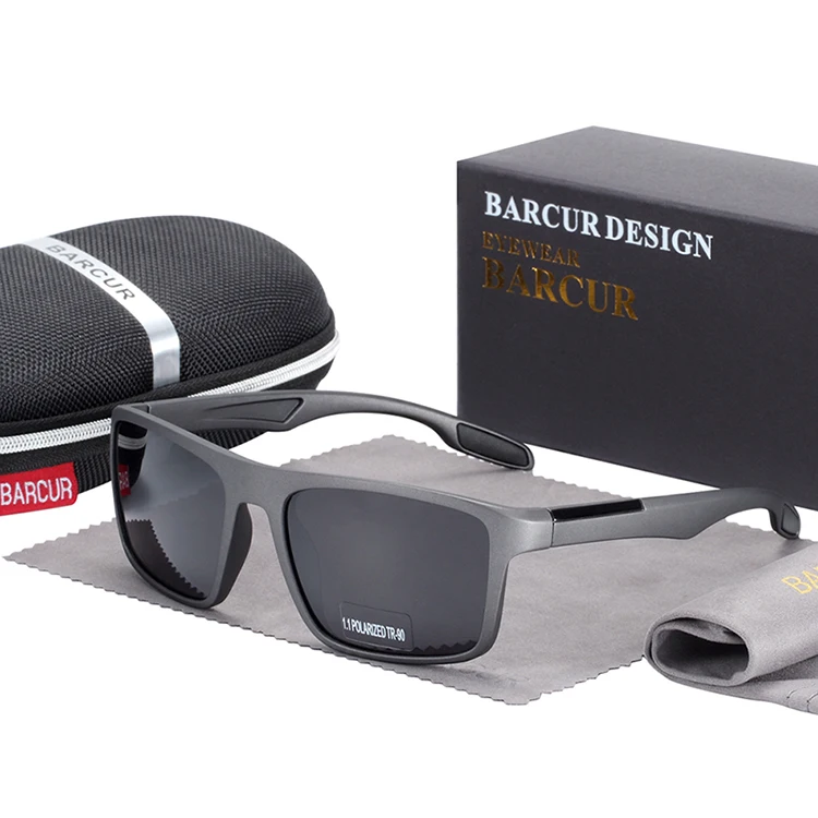 BARCUR Marke Sonnenbrille Männer TR90 Rahmen Ultraleicht Polarisierte Vintage Sonnenbrille Für Frauen Platz Brillen UV400 Schutz – Detail 16