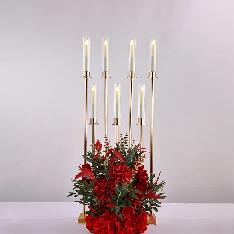 Acrylic Candelabras  118 CM Height 7 Arms Candle Holders Luxury Wedding Table Centerpiece Candlesticks Home Decoration IM899