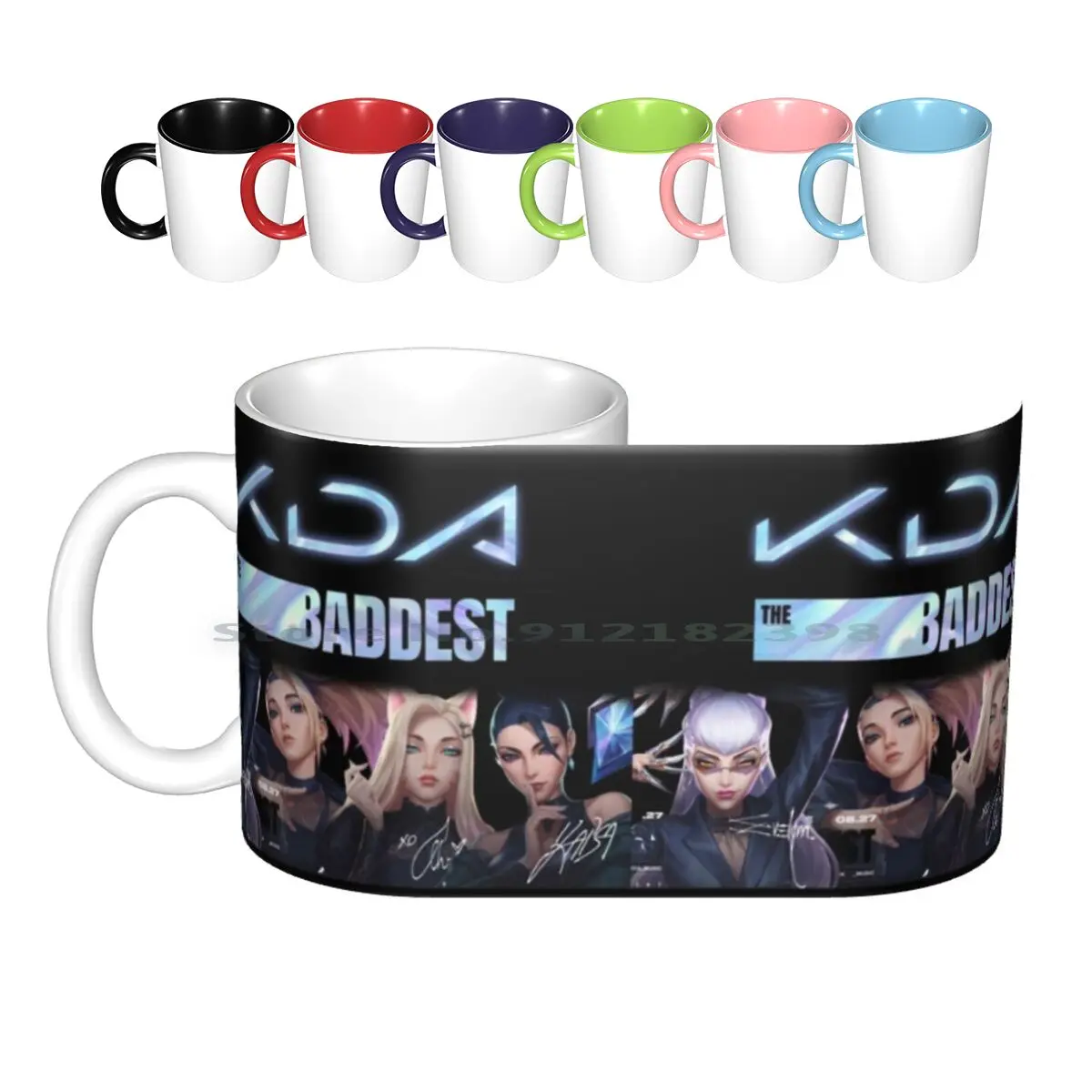 K / Da The Baddest - - Aesthetic - Artwork Ceramic Mugs Coffee Cups Milk Tea Mug Evelyn Kaisa Akali Ahri Kda Pack Riot Games Pc