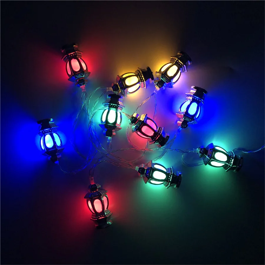 Creative 20LED Golden Palace Lantern Fairy String Lights Battery Powered Ramadan Oil Lantern for Party Christmas Garland Decor