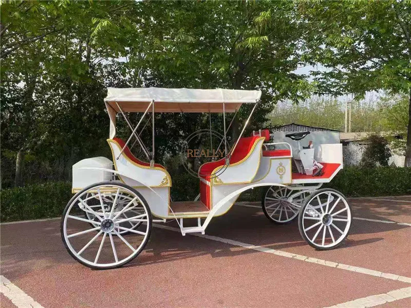 Electric Trailer Carriage for Sale New Cinderella Horse Drawn Carriage With Hood White Bridal Buggy