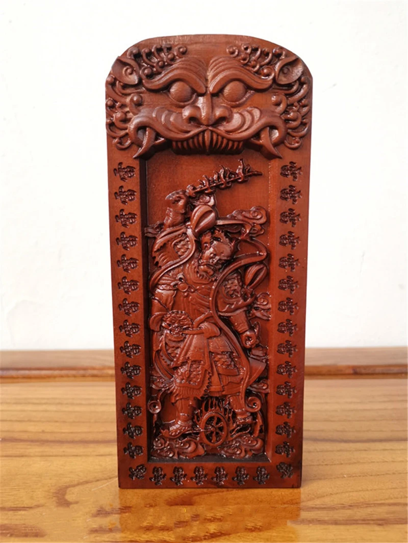 Taoism lightning strike jujube wood token, King Lingguan, five-year-old order, beast head, Dharma altar, Dharma