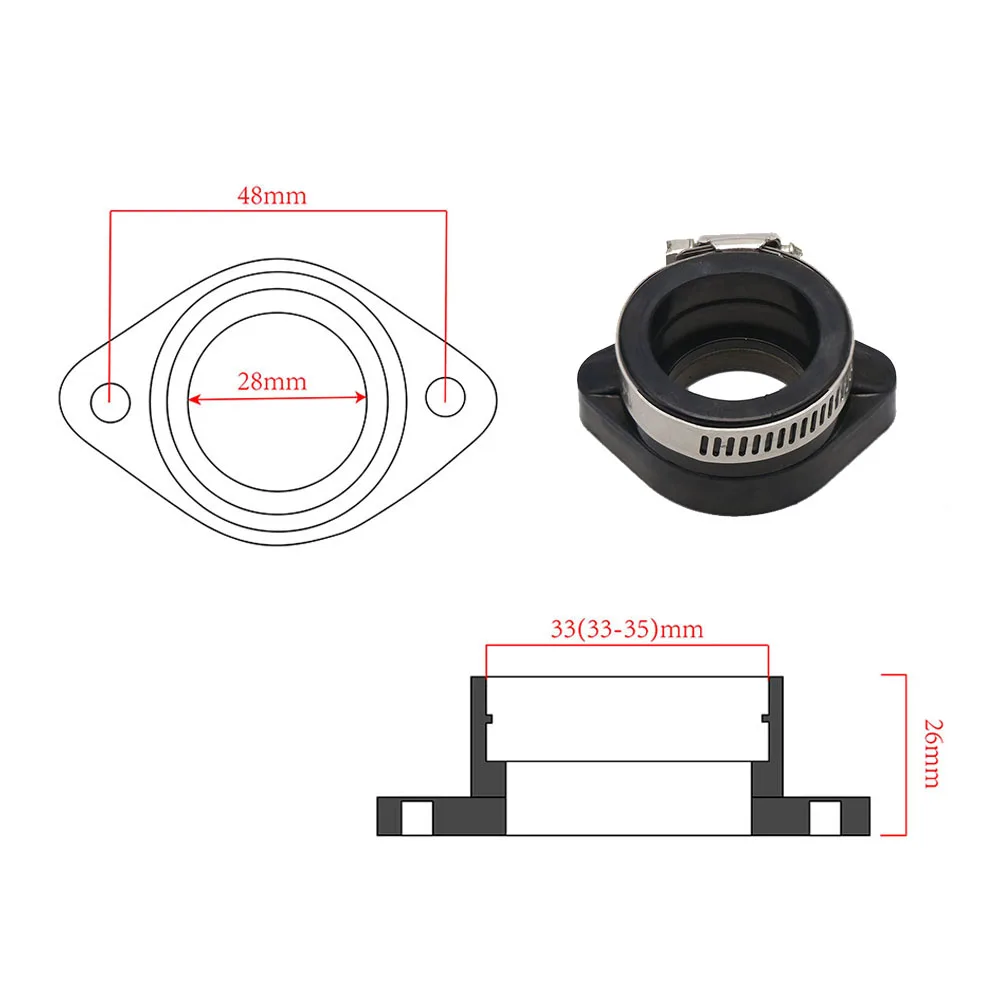 SCL MOTOS Motorcycle Rubber Carburetor Adapter Interface Intake Manifold For PWK 21 24 26 28 30 PE 26 28 30 TM28 33 VM24 Carb