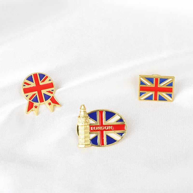 British flag brooch Personality creative building pins Cartoon Big Ben telephone booth badge accessories Gifts for friends