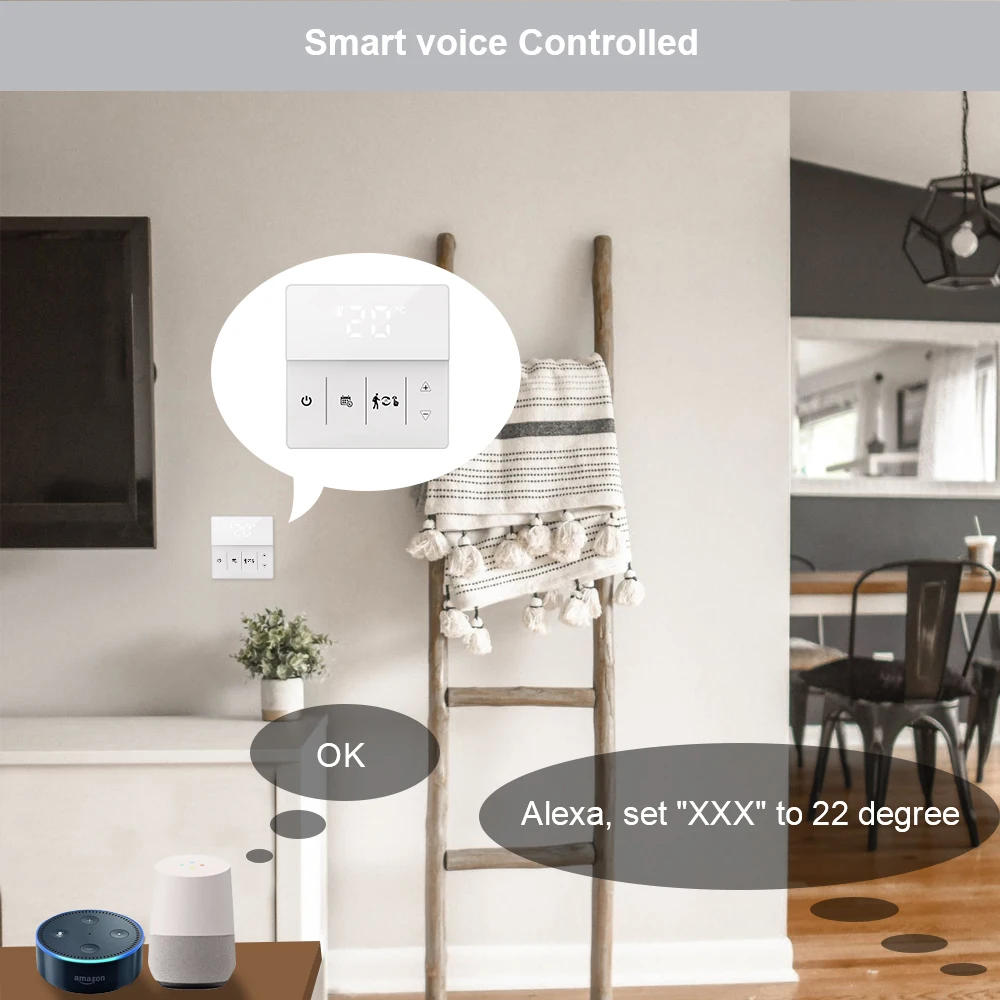 WIFI Touch Screen Thermostat 16A LCD Programmable Temperature Controller Floor Heating Thermostat App Control For Google Home