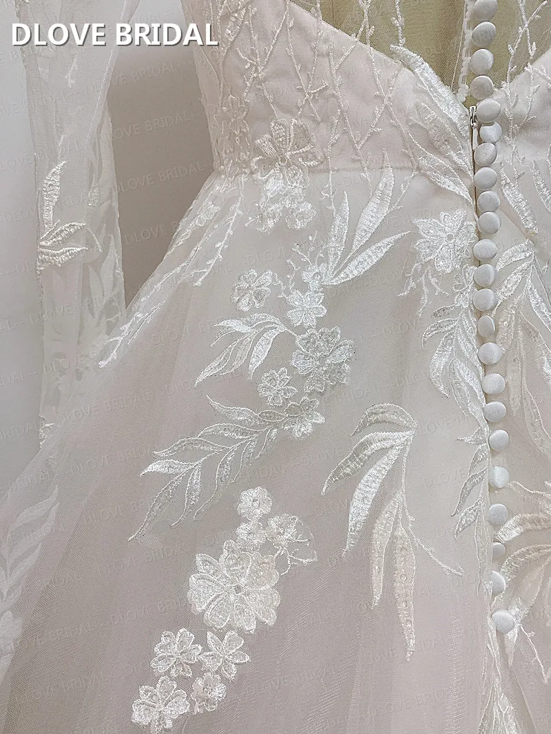 Manga longa uma linha vestido de casamento elegante ilusão vestido de noiva lantejoulas rendas apppliques vestidos fábrica fotos reais