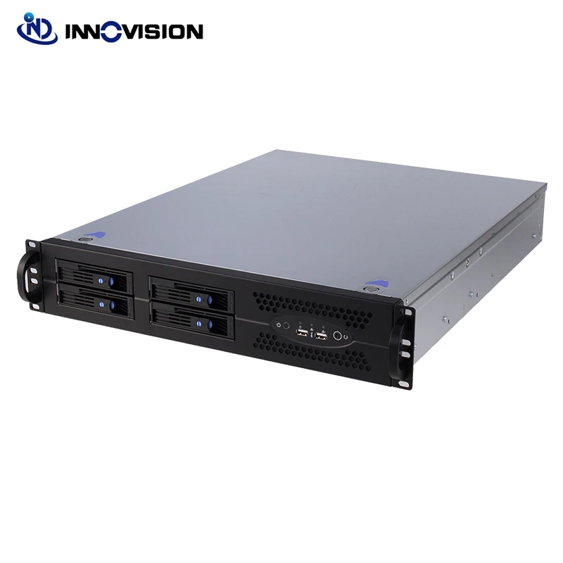 19inch 2U 4Bays rack-mount server case L=570mm depth support ATX motherboard for IPFS NAS cloud date storage