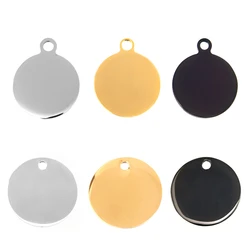 50pcs wholesale stainless steel 15/19/20/25/30mm Round Charms Pendants circle tags outer hole charms 2 sides mirror polish