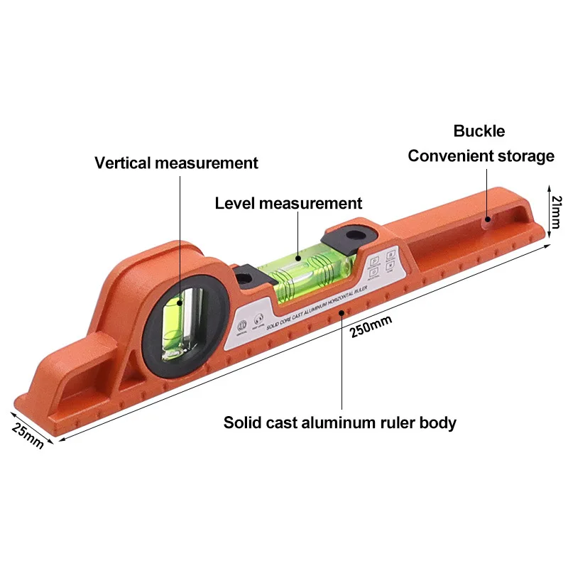 Indicatore di livello ad alta precisione livello di pressofusione con strumenti di misurazione professionali in lega di alluminio a bolle magnetiche