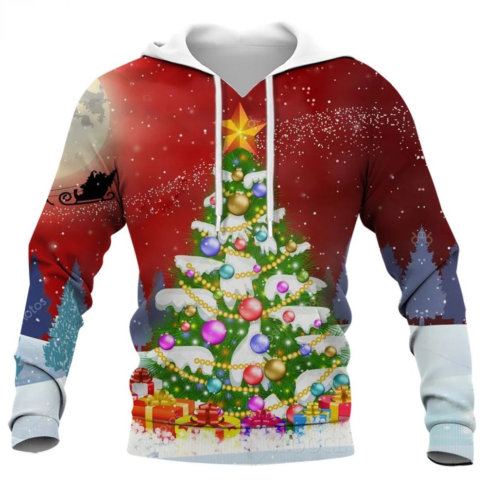 

CLOOCL мужские толстовки с капюшоном Merry Christmas Tree подарок 3D по всему принту осень унисекс пуловер с капюшоном и длинными рукавами Sweat Homme уличная одежда