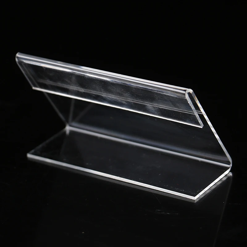 5pcs Acrylic Transparent Display Stand Desk Sign Label Frame Price Tag Display Business Card Holders