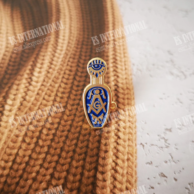 Masonic Lapel Pins Freemasonry Badge Mason Freemason the eye of god vintage gold plated BLM43 size 1.2*2.6cm  used as a pendant