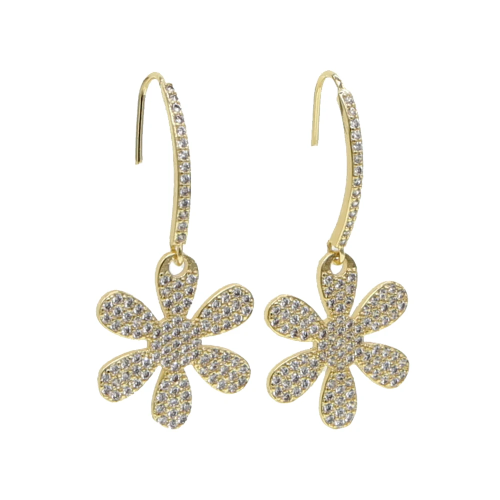 2025 الكلاسيكية العصرية الفاخرة سحر الأبيض تشيكوسلوفاكيا حجر لذيذ زهرة النساء فتاة لونين موضة حساسة مجوهرات الحفلات انخفاض القرط #3