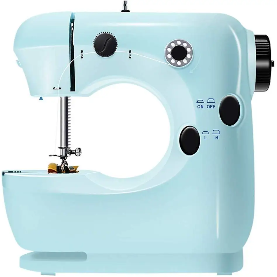 

Mini Sewing Machine for Beginners, 2 Speed Embroidery Stitching Heavy Duty Quilting Machine Easy to Use, Foot Pedal Operation