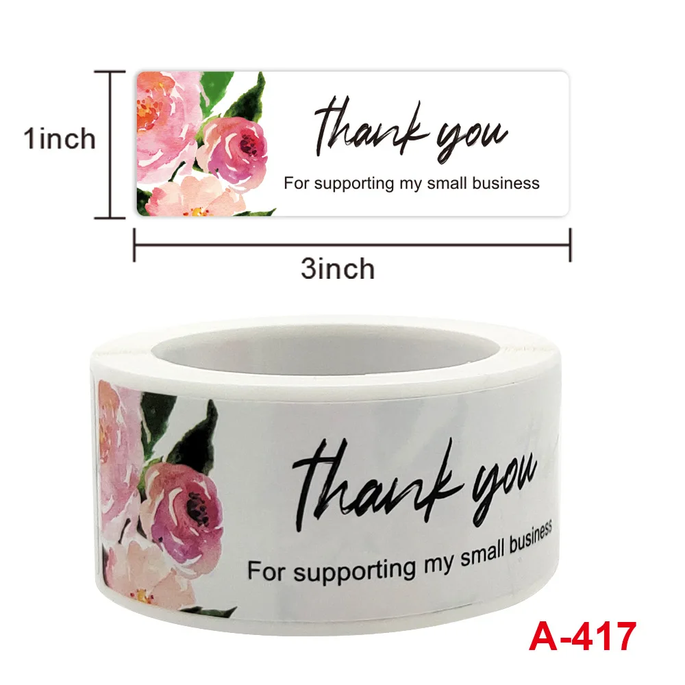 120Pcs Creative DIY Flower Thank You Stickers for Handmade Products Stationery Business Envelope Lable for Gifts 1inchx3inch