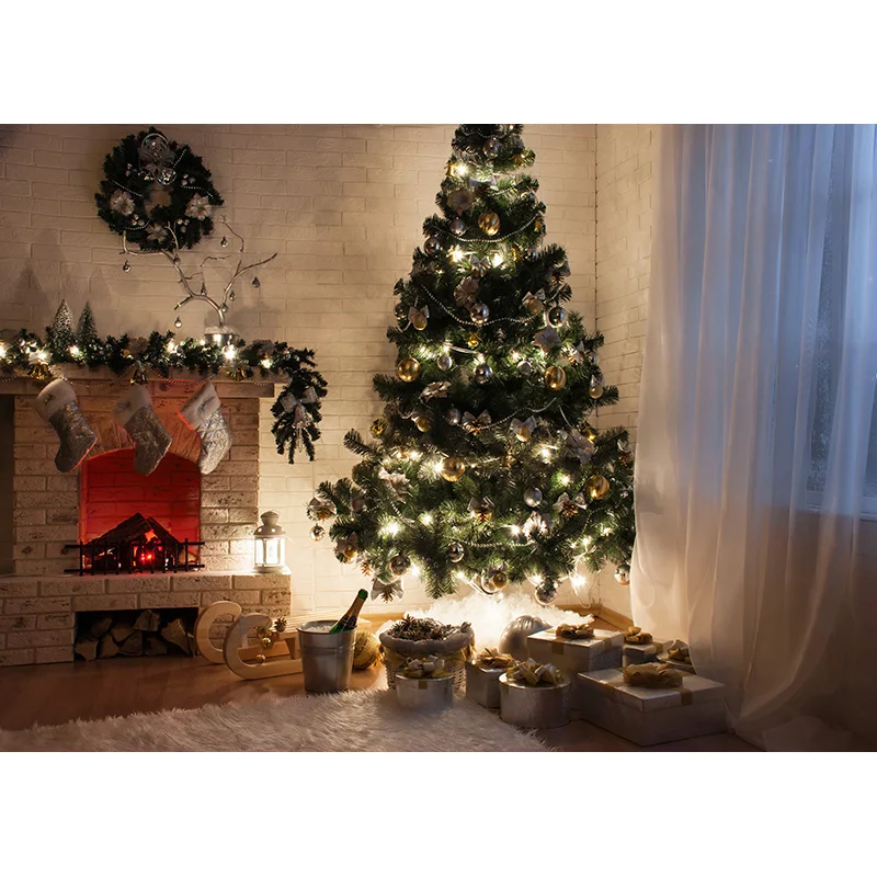 คริสต์มาสพื้นหลังคริสต์มาสต้นไม้ภาพเด็กทารกฉากหลังสำหรับ Photo Studio Props 21905 STL-04