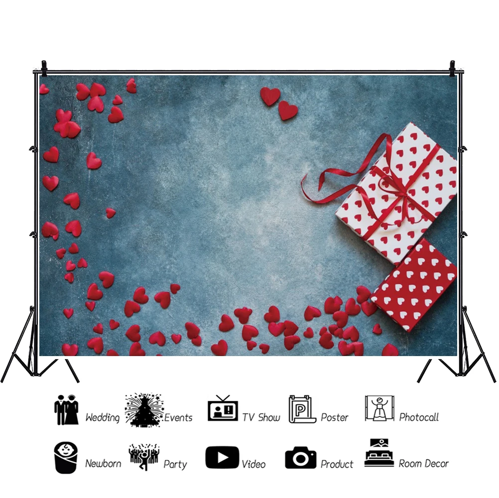 February 14 Photography Backdrop Valentine's Day Heart Gift Weeding Photocall Background Party Decor Photographic Photo Studio