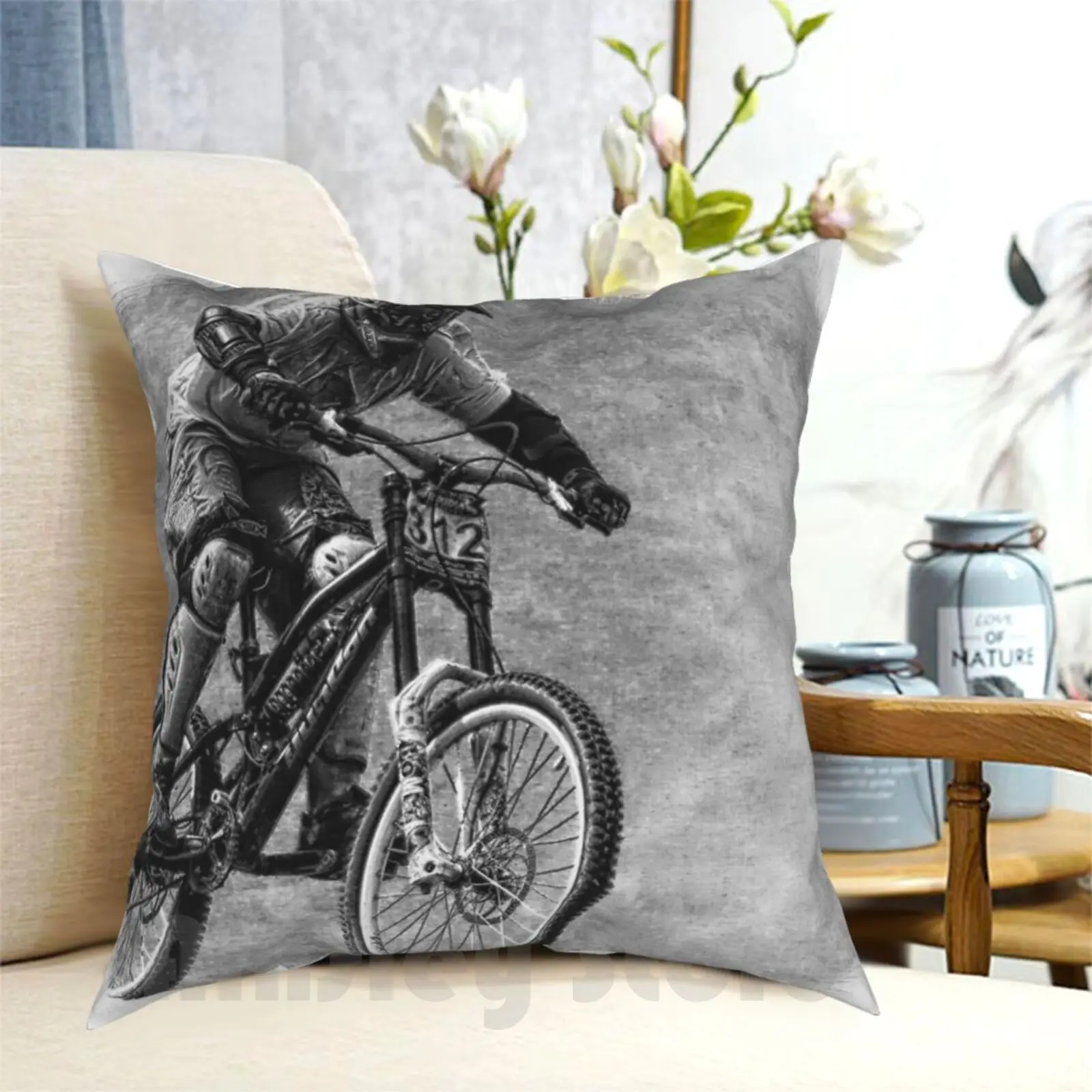 Shred Pillow Case Printed Home Soft DIY Pillow cover Downhill Muddy Chainring Chain Ring Bike Bicycle Sram Gear