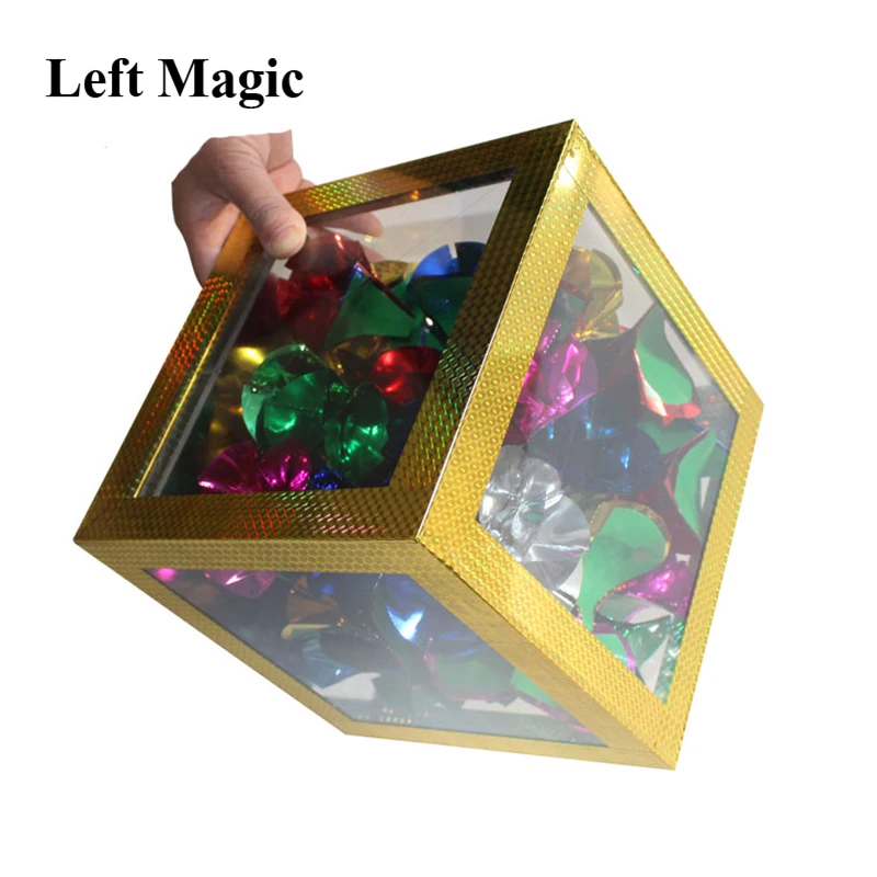 8 Inch Crystal Clear Box  - Large Magic Tricks Flower Stage Magic Props Illusions  Flowers Appearing From Transparent Box