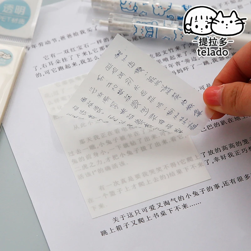 Waterproof PET Transparent 50 Sheets Memo Sticky Note Paper Daily To Do It Check List Paperlaria School Stationery