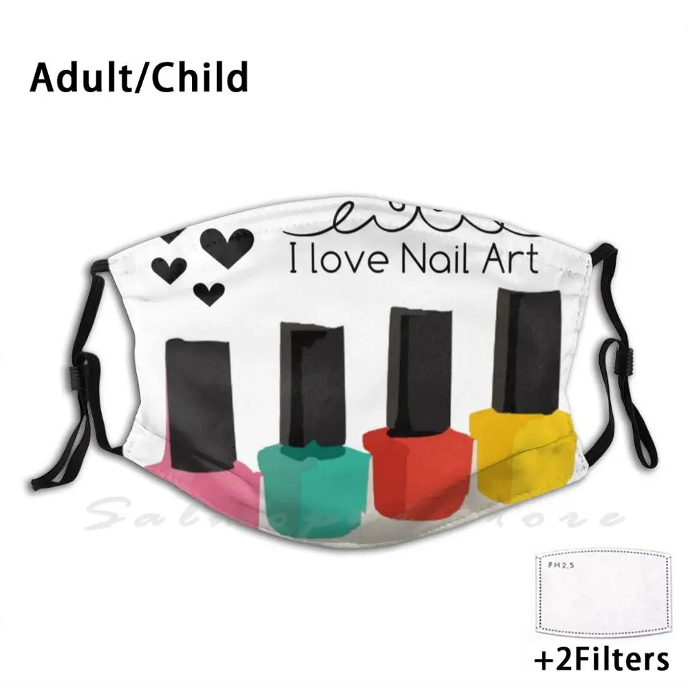 Animated Nail Polish / Art Customized Products Funny Print Reusable Pm2.5 Filter Face Mask Nail Art Nail Artist Nail Polish