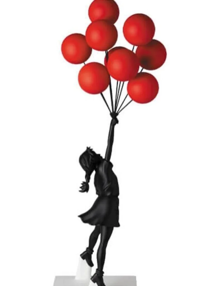 GY Healing Sculpture Let the Balloons Fly Girl Decoration Flying Balloons Girl