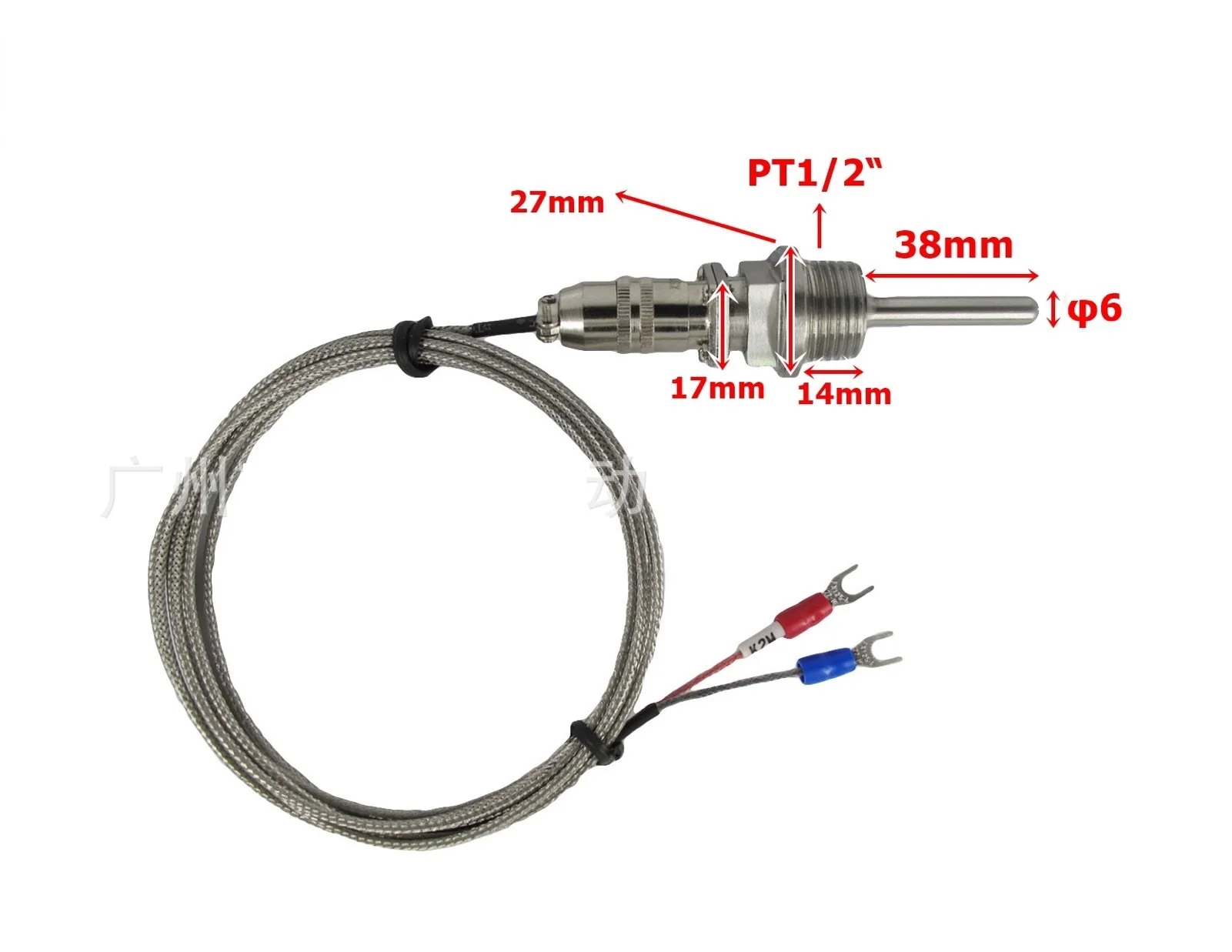 Imagem -02 - Sonda de Temperatura tipo Termopar k 2npt Conector Destacável de Aviação
