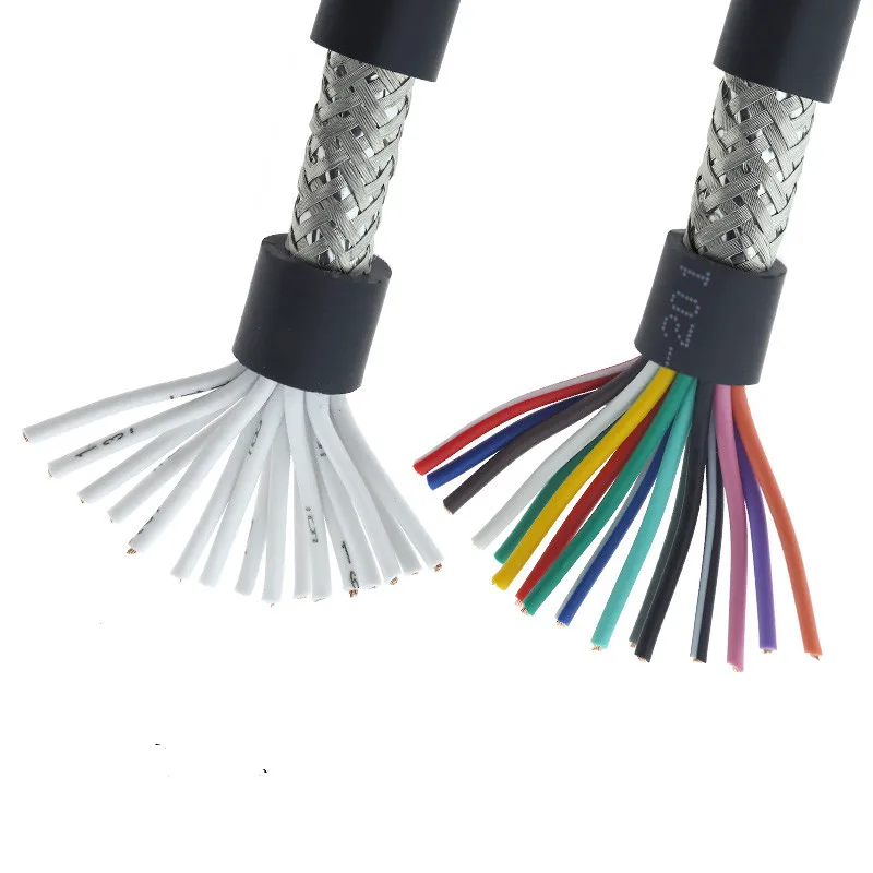 Cabo de cobre puro protegido, fio de sinal RVVP, 16 núcleos, 26 núcleos, 24 núcleos, 22 núcleos, 20 AWG, 18AWG, 10-40 núcleos