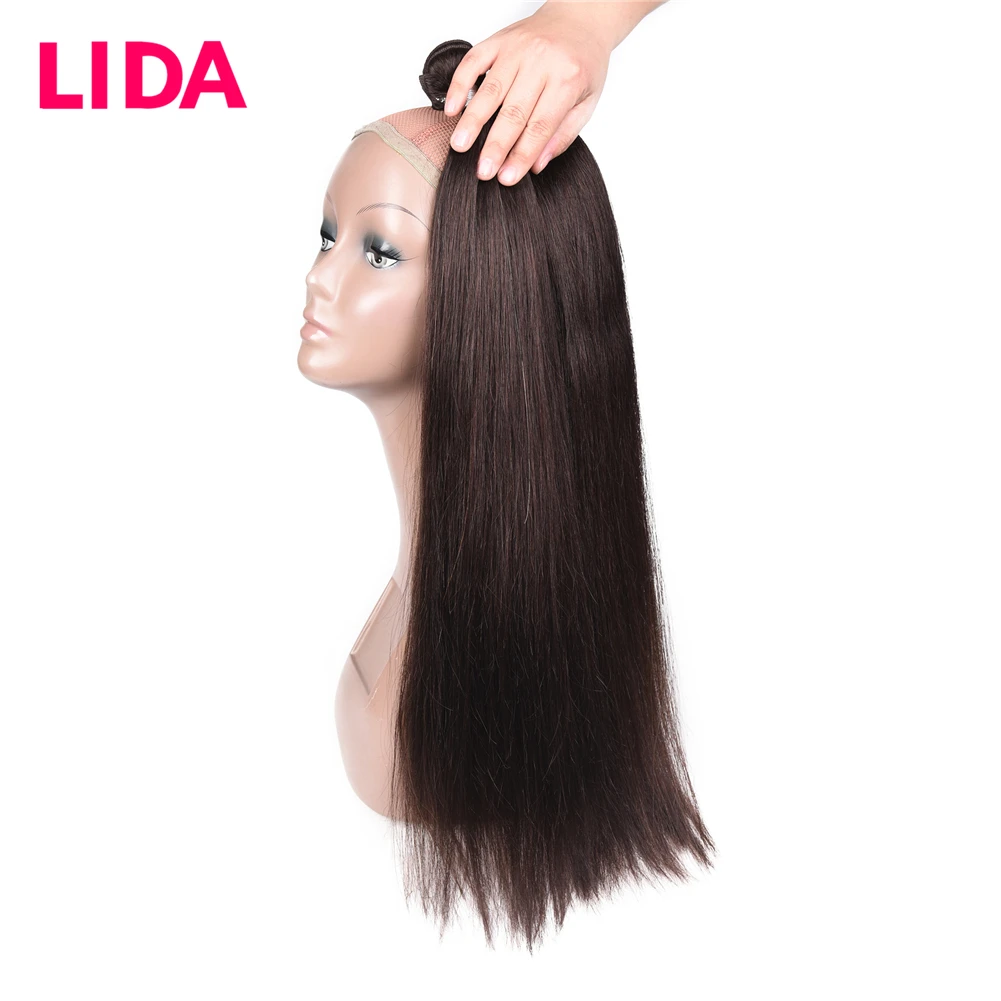 Lida-extensiones de cabello humano no Remy para mujer, mechones de pelo liso chino, 100g por pieza, tres mechones, oferta