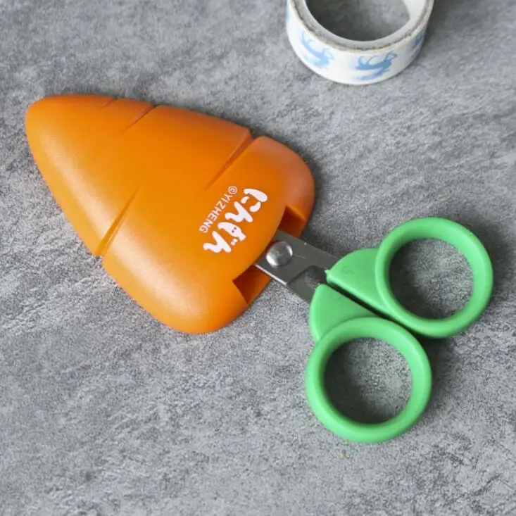 Sharkbang Kawaii Carrot Handmade Scissors Students DIY Card Photo Pattern Cutting Scissors School Children Stationery