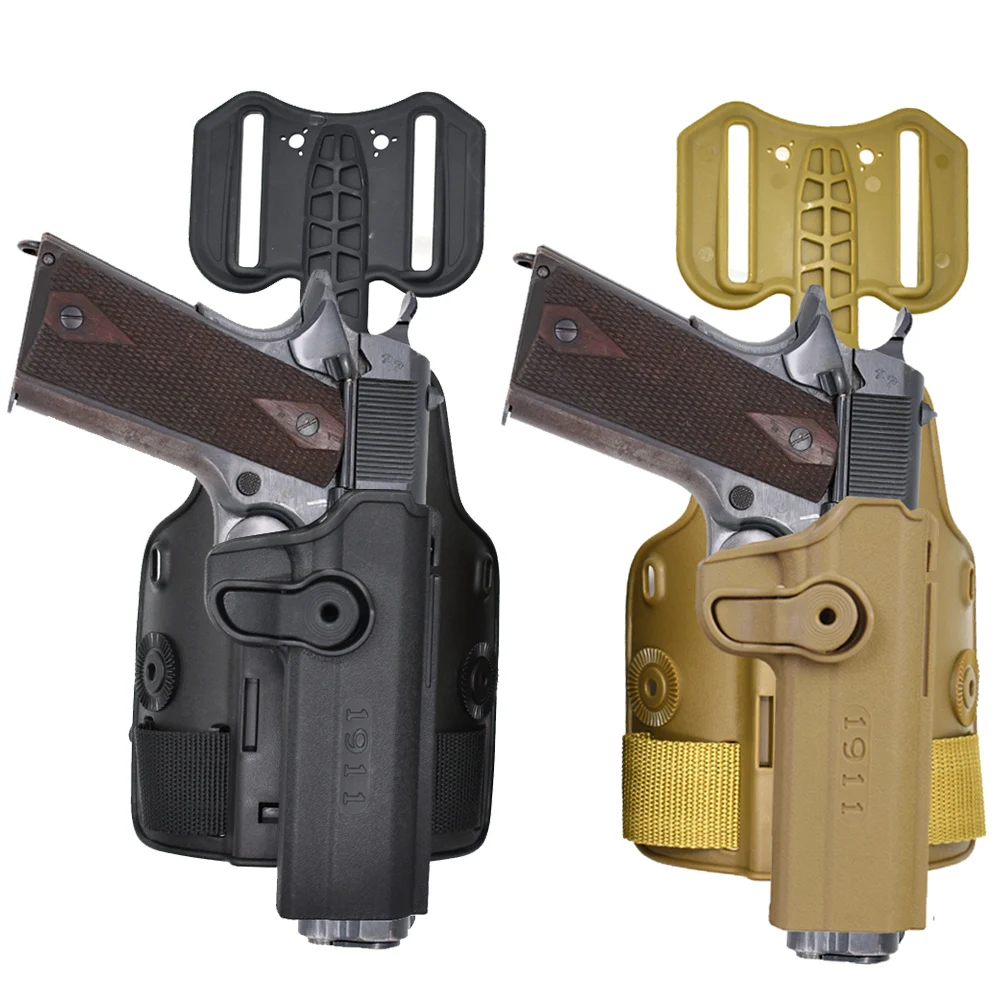 

Tactical Airsoft Thgih Holster with Drop Leg Holster Platform Adapter for 1911 Gun Holster Right Hand Gun Accessory